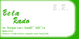 bela rado business card